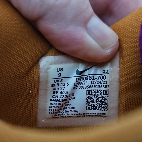 Nike Vibrant Purple and Tan Sneakers - Picture 8 of 8